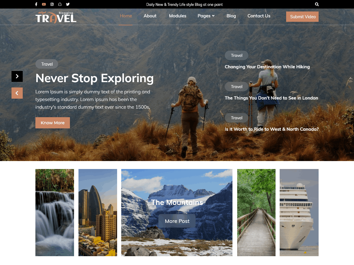 Free Travel WordPress Theme