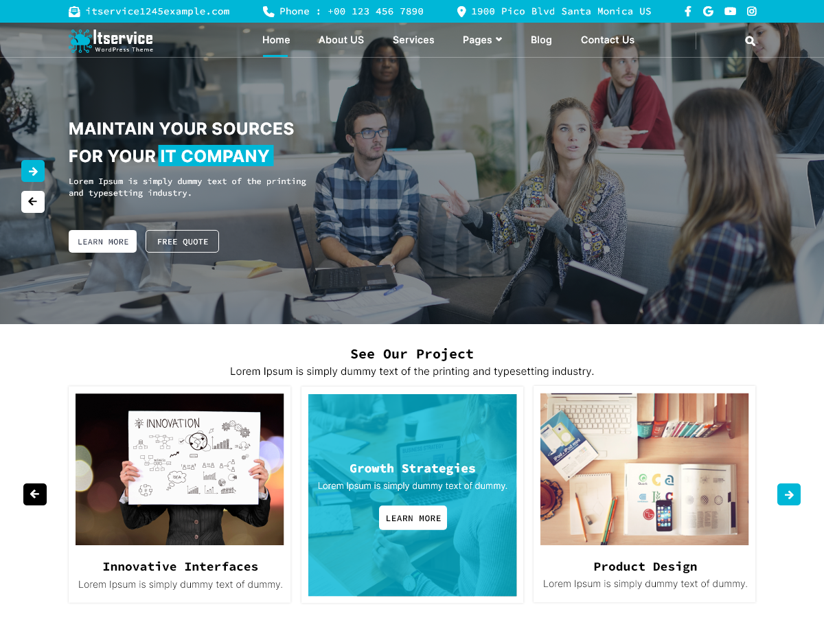 Free IT Company WordPress Theme