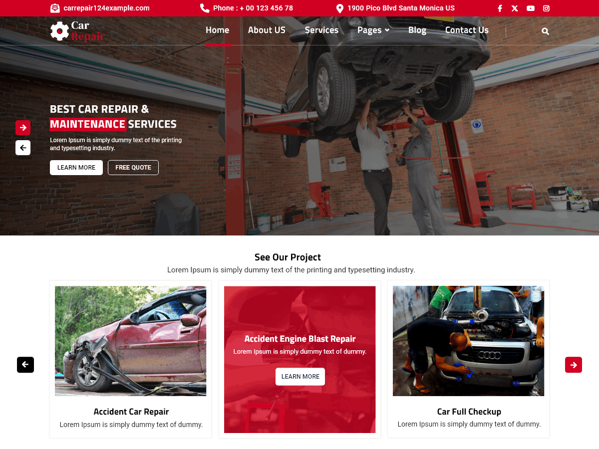 Free Mechanic WordPress Theme