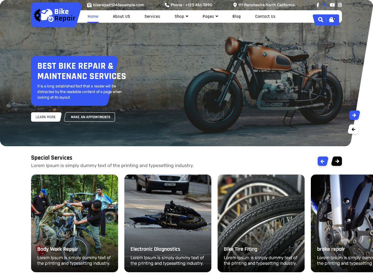 Free Motorcycle WordPress Theme