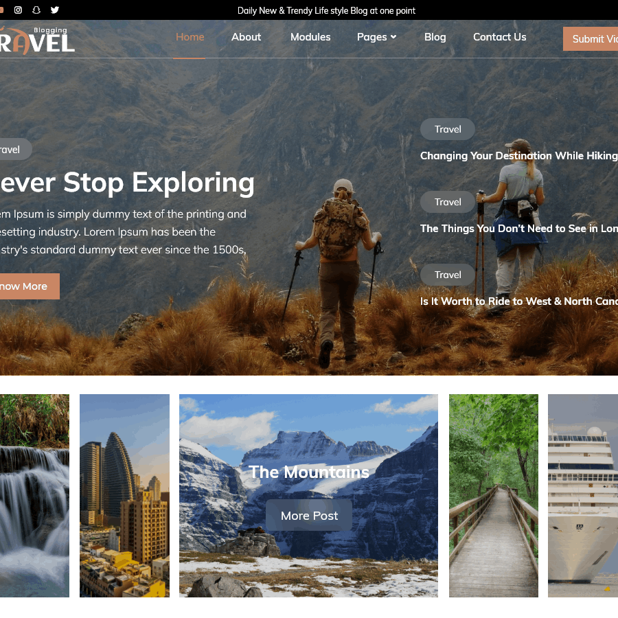 Free Travel WordPress Theme