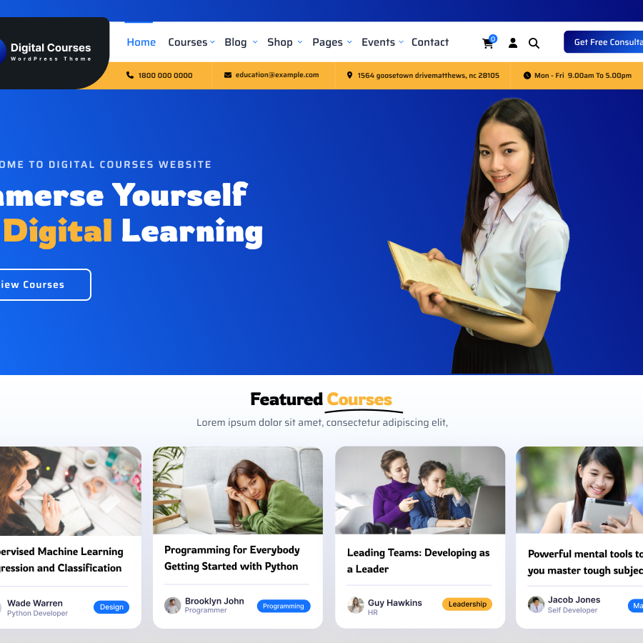 Free Online Courses WordPress Theme