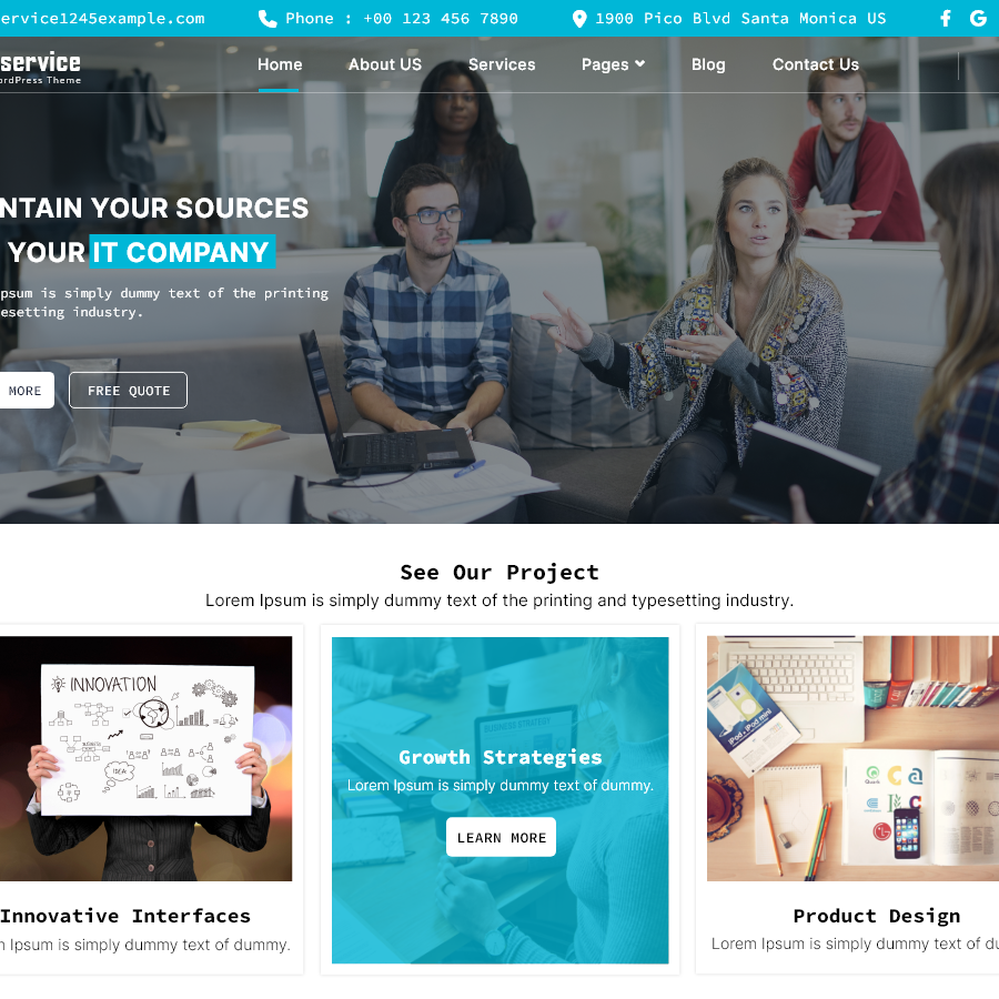 Free IT Company WordPress Theme