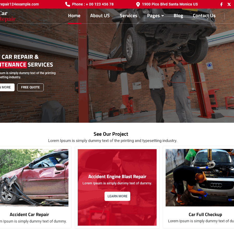 Free Mechanic WordPress Theme